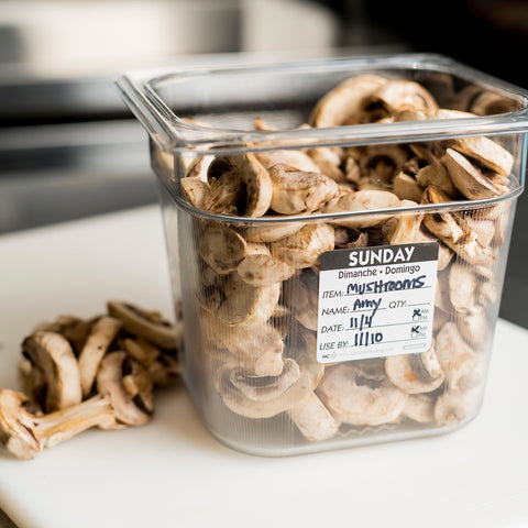 DateIt™ LABEL TRILINGUAL ITEM/DATE/USE BY REMOVABLE BLACK SUNDAY 2X2