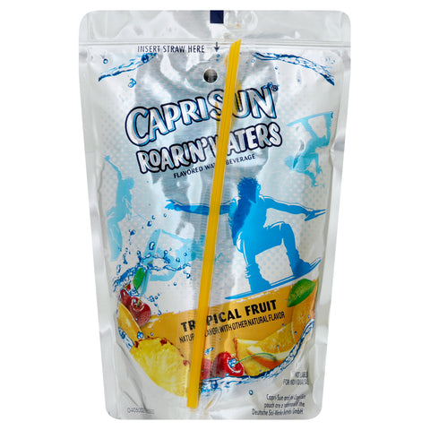 Capri Sun Roarin Waters Tropical Fruit Flavored Beverage, 6 Fluid Ounce - 10 per pack -- 4 packs per case.
