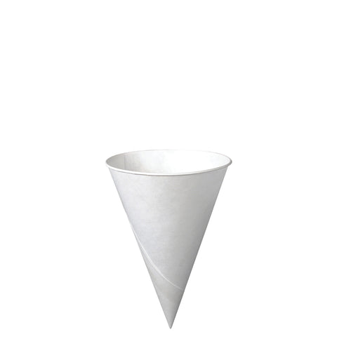 Solo® White CUP PAPER CONE WHITE TREATED ROLLED RIM 6 OZ