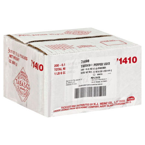 Sauce Tabasco Pepper Single Serve Packet 714100/78003248