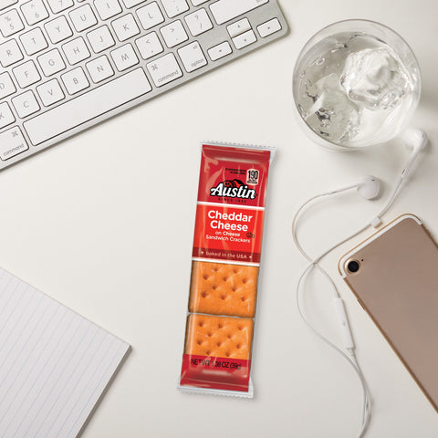 Cracker Cheese Cheddar Sandwich Square Ss Sleeve