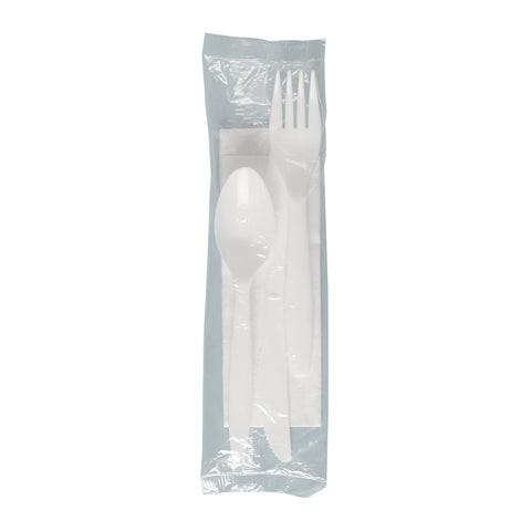 Solo® Regal™ CUTLERY KIT MEDIUM WEIGHT WHITE K-F-S NAPKIN 9X13