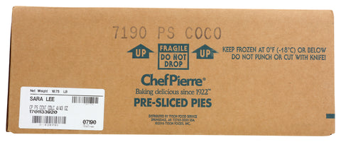 Chef Pierre Pre Sliced Coconut Creme de la Cream Pie, 43 Ounce -- 4 per case.
