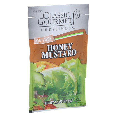 Classic Gourmet Fat Free Honey Mustard Dressing, 1.5 Ounce Pouch -- 60 per case.