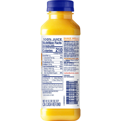 Naked Juice JUICE ORANGE PLASTIC BOTTLE