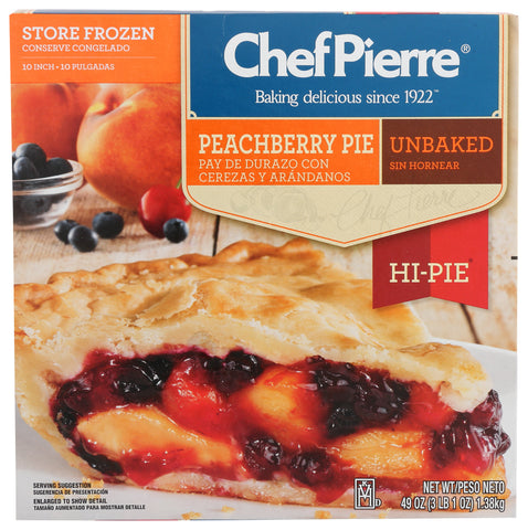 Sara Lee Chef Pierre Peachberry High Pie, 10 inch -- 6 per case.