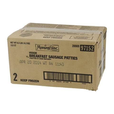 Morningstar Farms Veggie Sausage Pattie, 1.34 Ounce -- 112 per case.