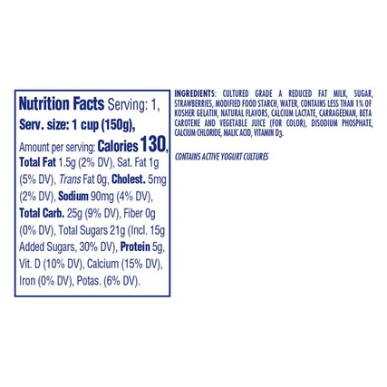Yogurt Strawberry Low Fat Fob