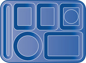 Carlisle TRAY LEFT-HAND HEAVY WEIGHT 6-COMPARTMENT TRAY CAFÉ BLUE