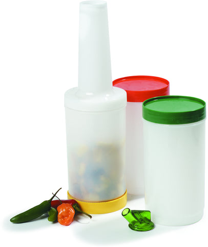 Stor N' Pour® BOTTLE BAR COMPLETE UNIT ASSORTED COLORS 1-QT